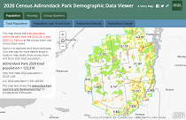 Image of the Adirondack Park 2020 Census Viewer online application.