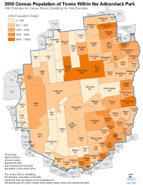 Map: 2000 Census Population of Towns within the Adirondack Park