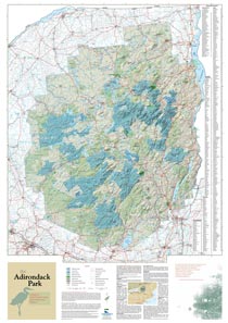 Adirondack Park Map of State Forest Lands, Mountains, and Waters - 2003